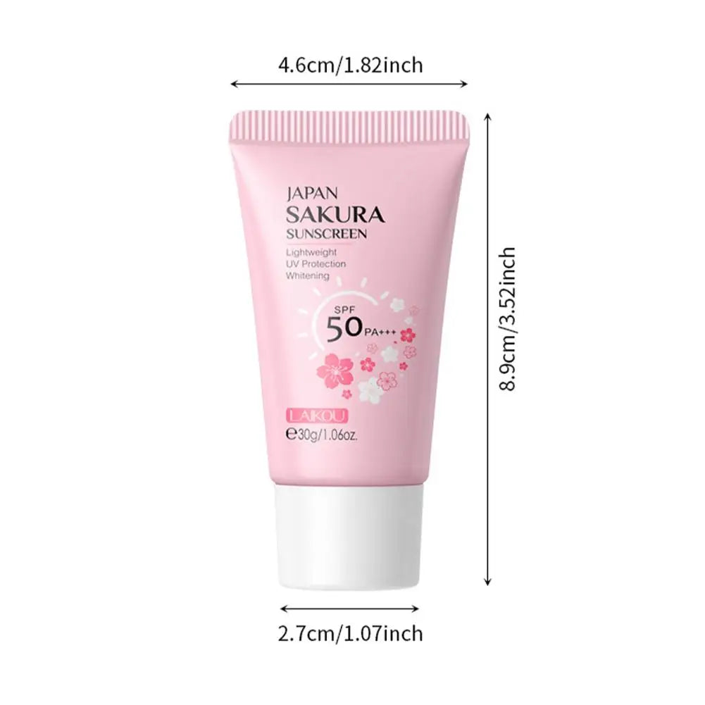 Crème solaire SPF50 Sakura pour le visage et le corps.