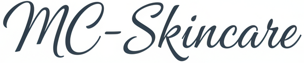 MC-Skincare avec un style d'ecriture britanny avec un fond blanc 
